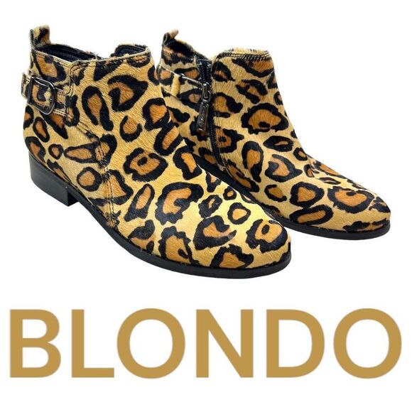 Blondo Women's Animal Print Tami Waterproof Boots Bootie Brown & Black Size 6.5M - Picture 2 of 11